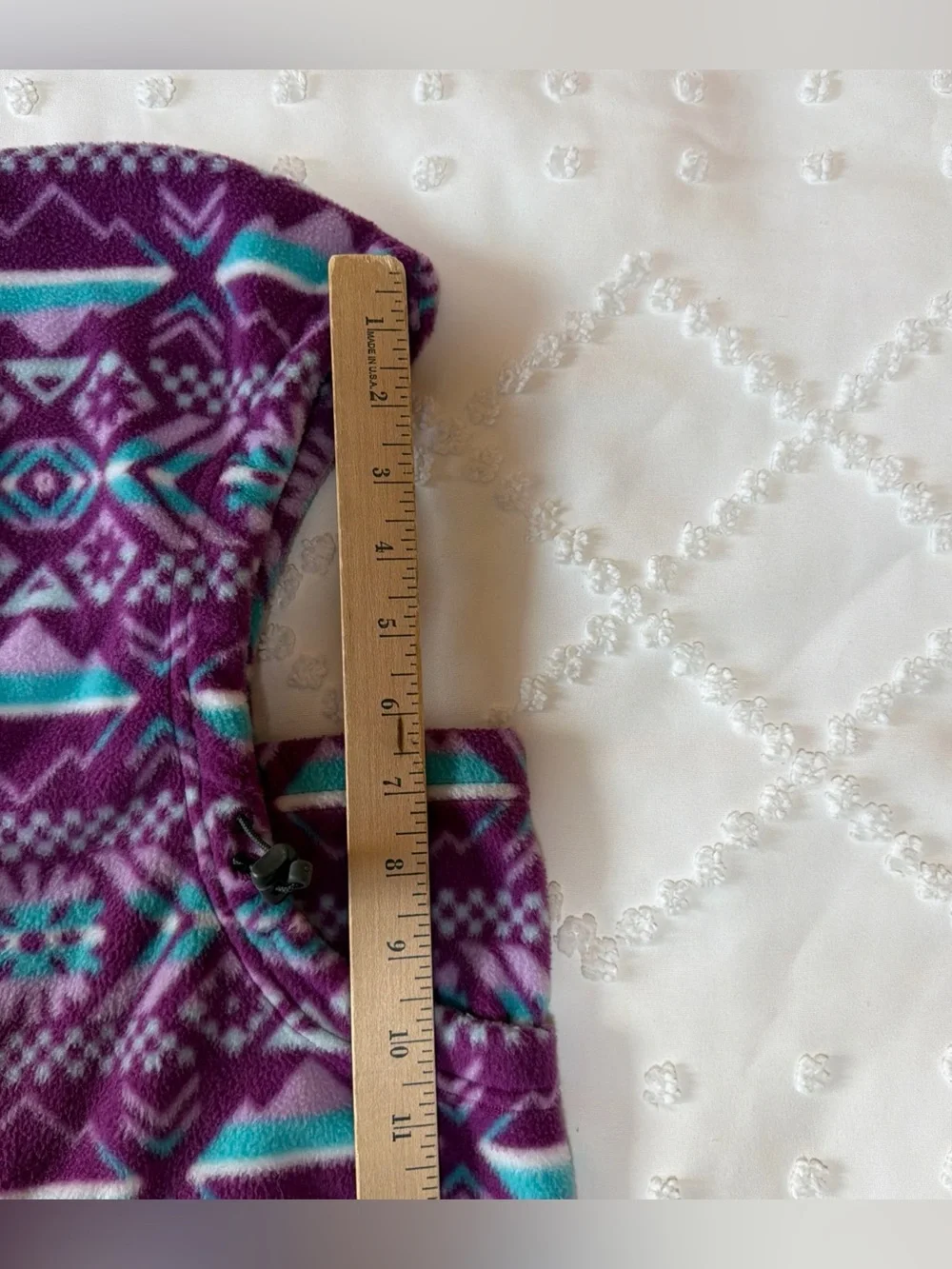 Columbia CSC Fleece Balaclava Hood Purple/Teal L/XL Aztec Geometric Ski Snow